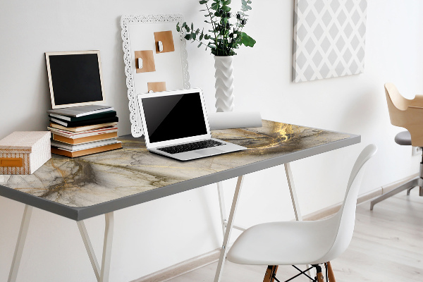 Tapis de bureau Golden marbre