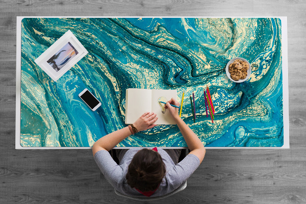 Sous-main bureau Abstraction bleue