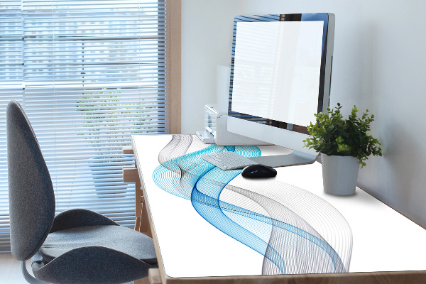 Sous-main bureau Rayures bleu-gris