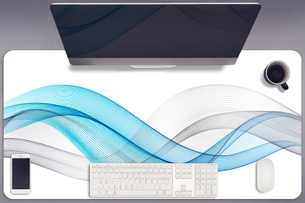 Sous-main bureau Rayures bleu-gris
