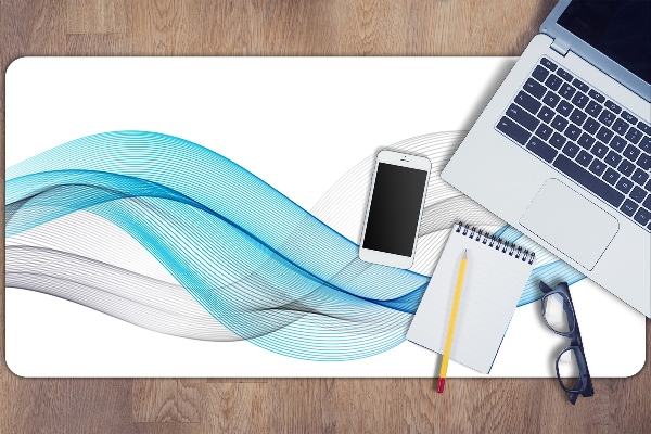 Sous-main bureau Rayures bleu-gris