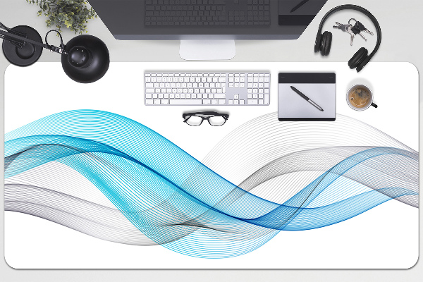 Sous-main bureau Rayures bleu-gris