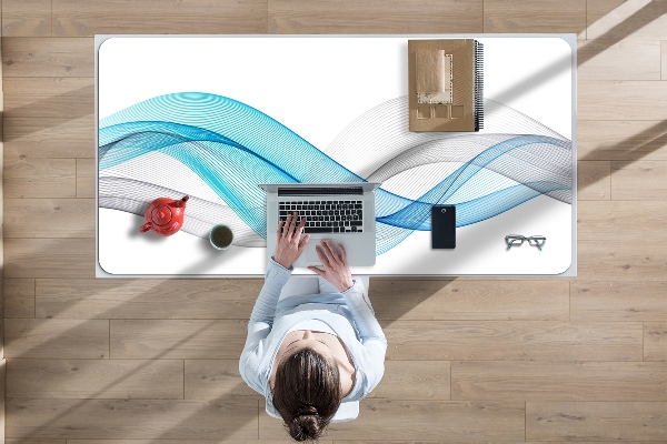 Sous-main bureau Rayures bleu-gris
