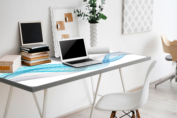 Sous-main bureau Rayures bleu-gris
