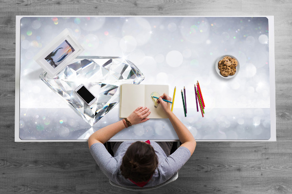 Sous main de bureau diamant