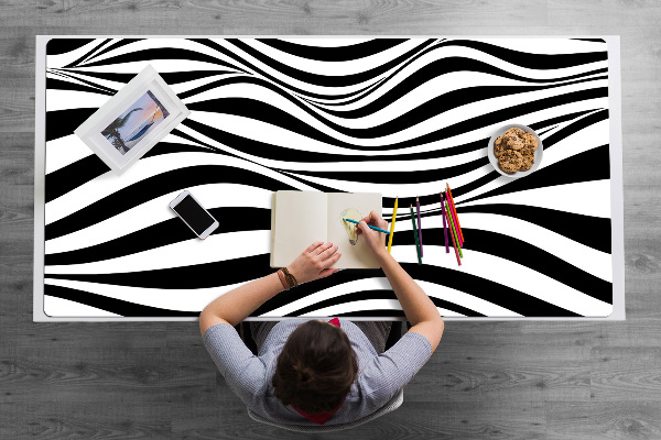 Protège bureau Vagues noires et blanches