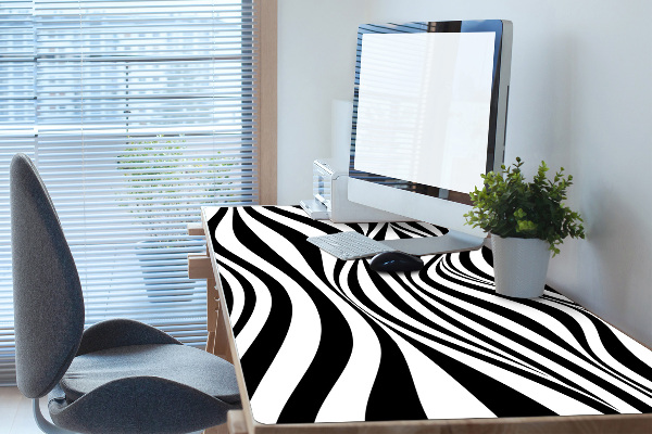 Protège bureau Vagues noires et blanches