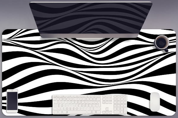 Protège bureau Vagues noires et blanches