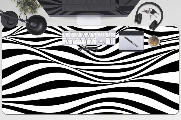 Protège bureau Vagues noires et blanches