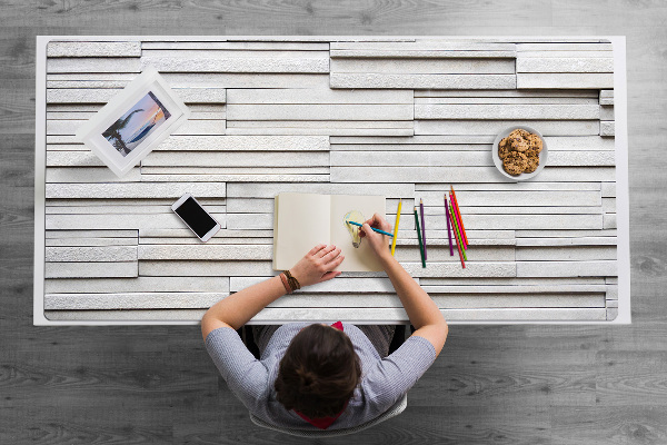 Sous main de bureau Planches blanches