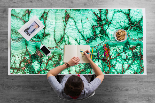 Sous main de bureau Turquoise en marbre