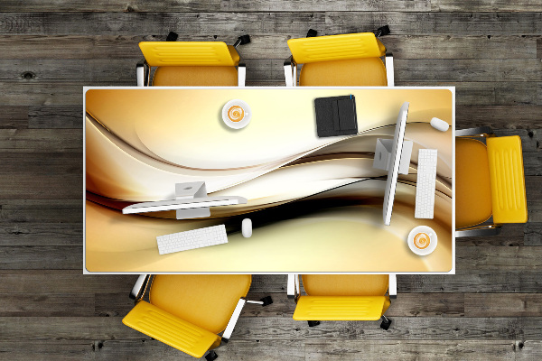 Sous-main bureau Abstraction beige