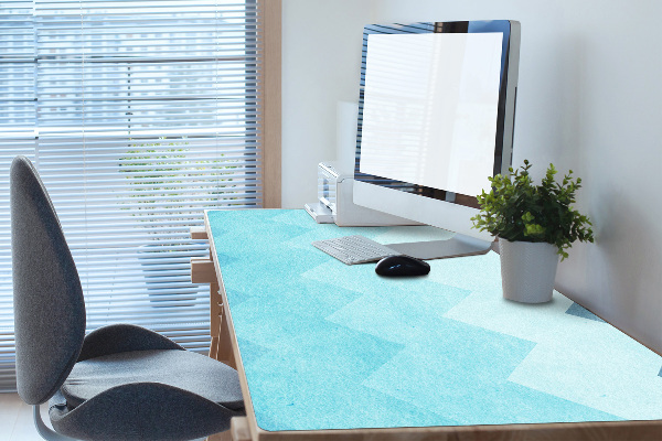 Sous-main bureau Zigzags bleu