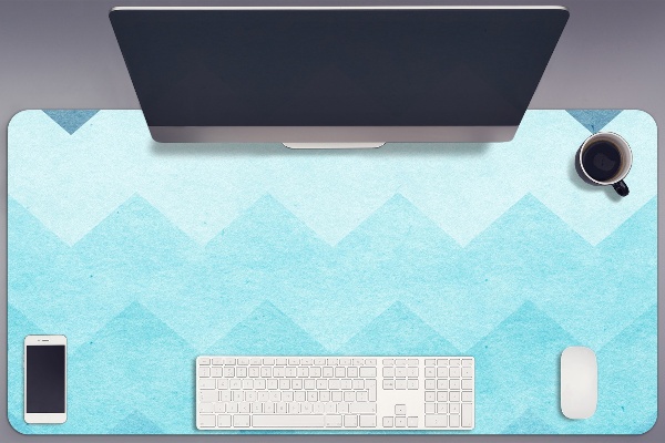 Sous-main bureau Zigzags bleu