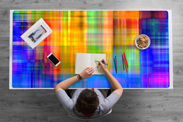 Sous-main bureau Treillis coloré
