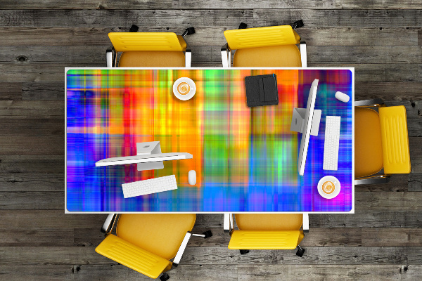 Sous-main bureau Treillis coloré