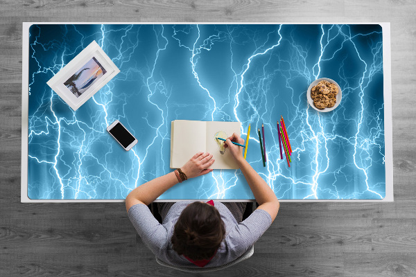 Sous-main bureau Lightning bleu