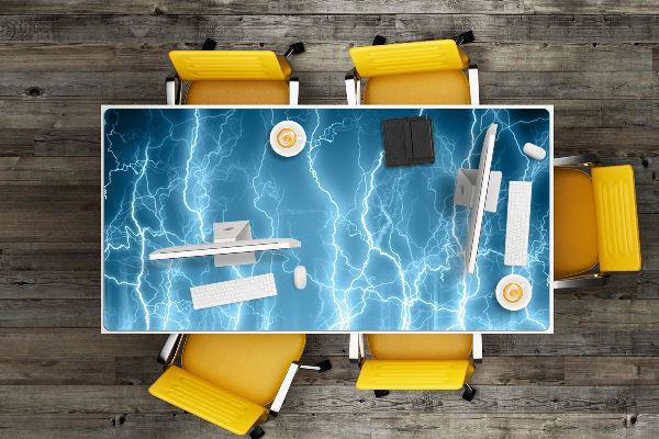 Sous-main bureau Lightning bleu