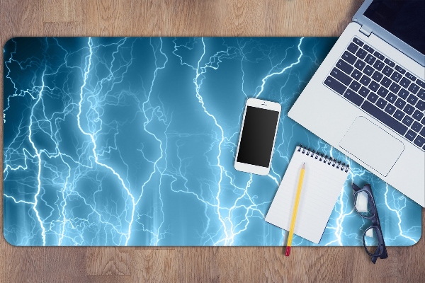 Sous-main bureau Lightning bleu
