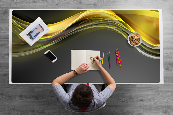 Sous-main bureau Abstraction jaune
