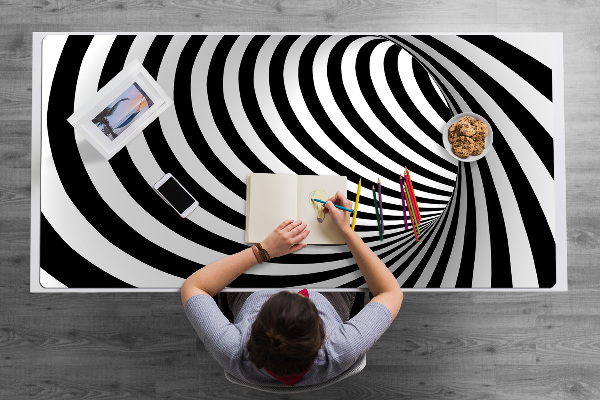 Sous-main bureau Tourbillon noir et blanc