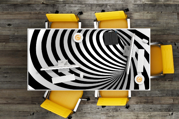 Sous-main bureau Tourbillon noir et blanc