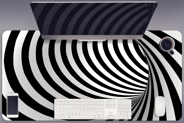 Sous-main bureau Tourbillon noir et blanc