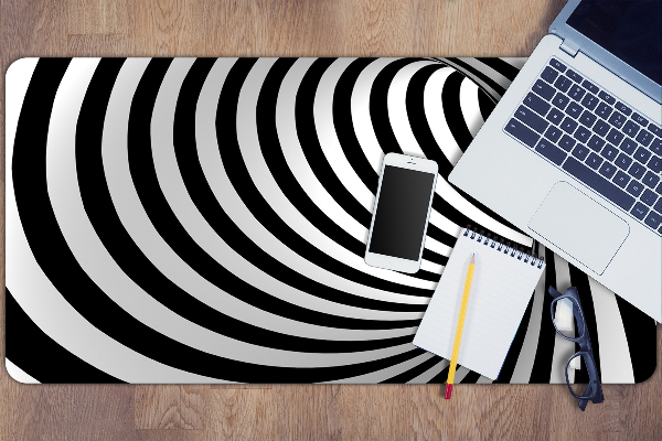 Sous-main bureau Tourbillon noir et blanc