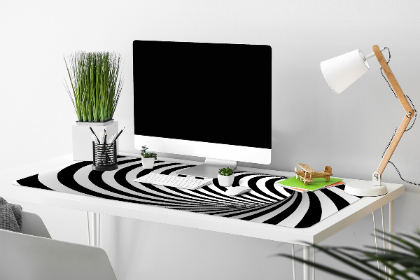 Sous-main bureau Tourbillon noir et blanc