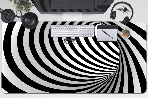 Sous-main bureau Tourbillon noir et blanc