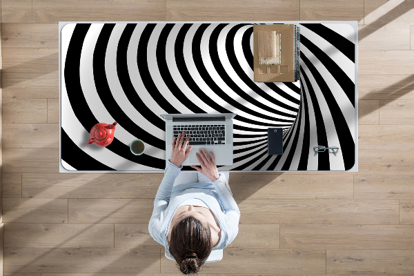 Sous-main bureau Tourbillon noir et blanc