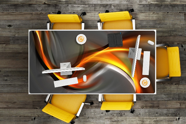 Sous-main bureau Abstraction orange