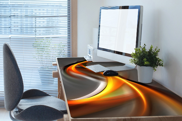 Sous-main bureau Abstraction orange