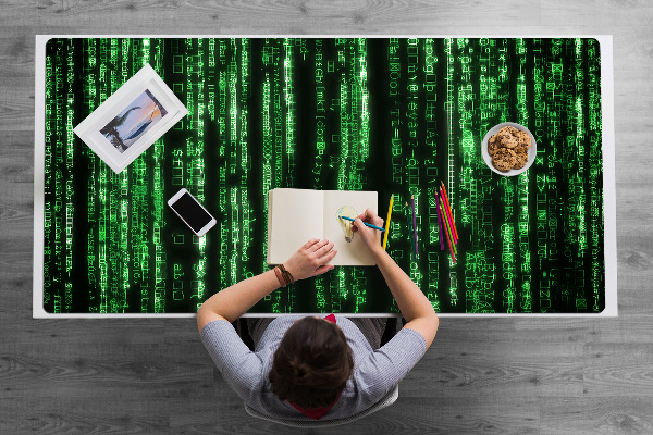Sous main de bureau Signes verts