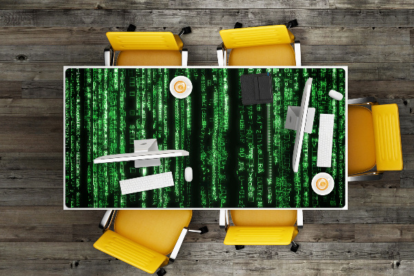 Sous main de bureau Signes verts