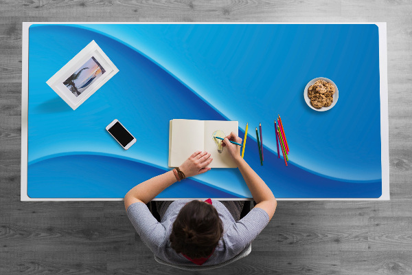 Sous-main bureau Abstraction bleue