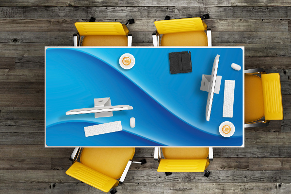 Sous-main bureau Abstraction bleue