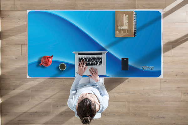 Sous-main bureau Abstraction bleue