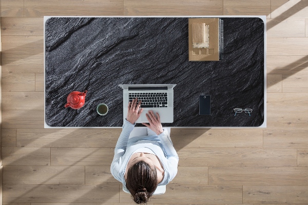 Sous main de bureau Marbre noir