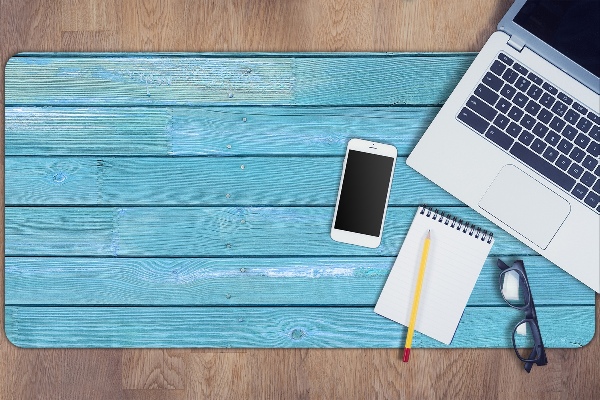Sous-main bureau Planches bleues