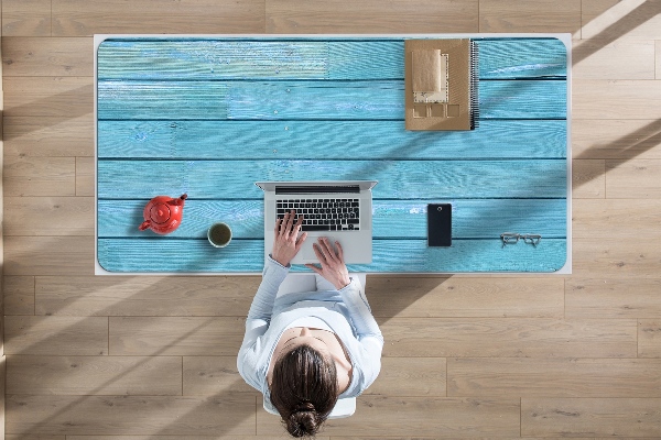 Sous-main bureau Planches bleues