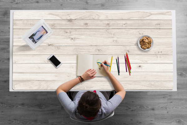 Sous main de bureau Planches blanches