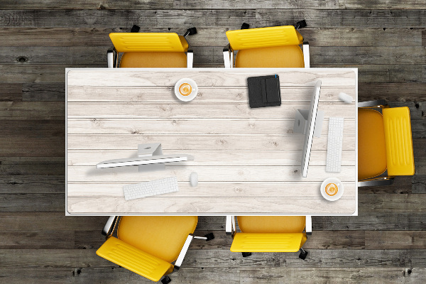 Sous main de bureau Planches blanches