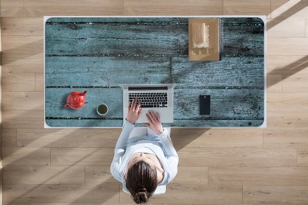 Sous-main bureau Planches bleues