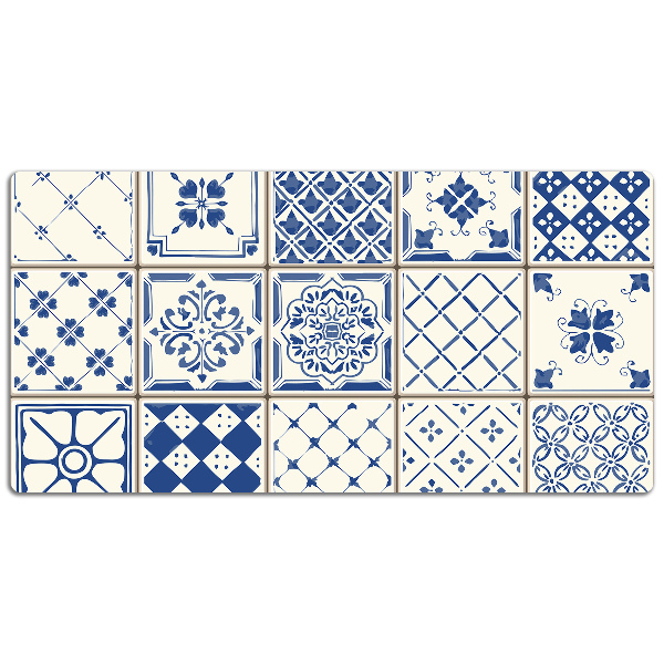 Sous-main bureau Tuiles bleues
