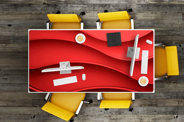 Sous-main bureau Abstraction rouge