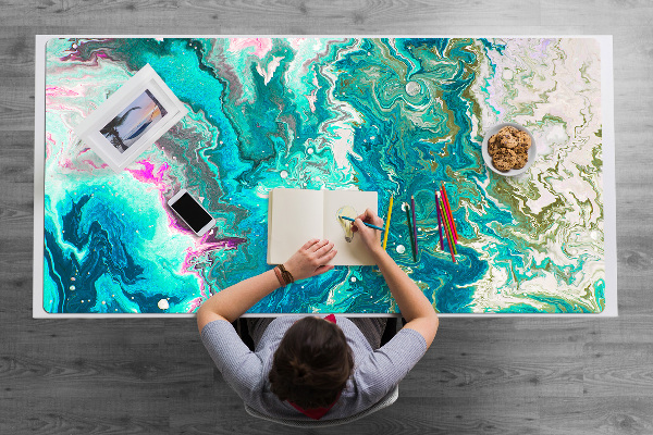 Sous-main bureau Abstraction verte