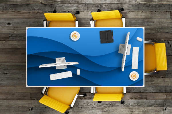 Sous-main bureau Transition bleue