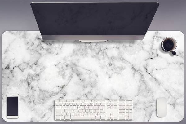 Tapis de bureau marbre blanc