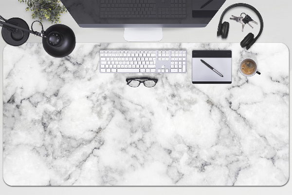Tapis de bureau marbre blanc